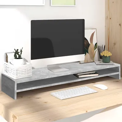 Obrázek produktu pro vidaXL Stojan na monitor Concrete Grey 100x24x13 cm Dřevěný materiál