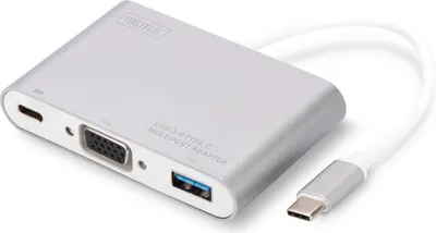 Produktbild von DIGITUS USB 3.0 VGA Multiportadapter weiß