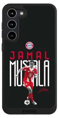 Produktbild von NIVOCASE Handyhülle für Samsung Galaxy S23+  Hülle NIVOpure Case Schwarz FC Bayern München Offizielles Lizenzprodukt Jamal Musiala