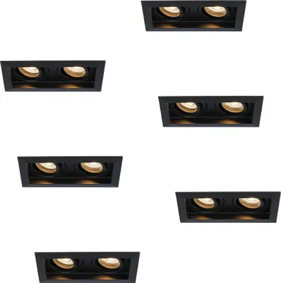 Produktbild von hoftronic LED Doppeleinbaustrahler 8W 690lm 2700K GU10 Schwarz Dimmbar