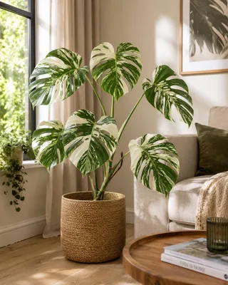 Produktbild von Monstera Deliciosa Variegata 40-50 cm | Seltene Panaschierte Zimmerpflanze | Rarität | Exotische Fensterblatt Pflanze