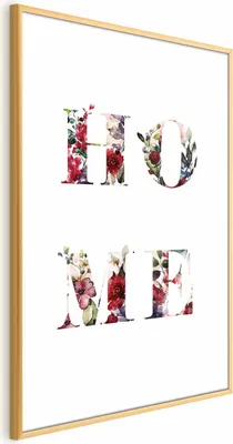 Produktbild von Posterpapier Poster - Home in Flowers 29.7x42 cm Text m-A-0910-ao-a