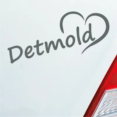 Produktbild von Auto Aufkleber Detmold Herz Stadt City Liebe Love Heimat 19x8 cm Grau Sticker Heckscheibenaufkleber