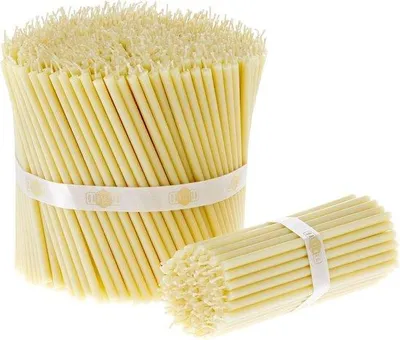 Produktbild von Famanu Kerzen 100 Stück Bienenwachs - Weiß, 15 cm, Ø 5 mm