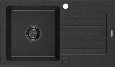 Produktbild von Mexen Pablo Granitspüle mit einem Becken und einer Abtropffläche 752 x 436 mm, Schwarz/Silbermetallic, Siphon Schwarz - 65107510