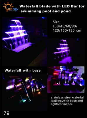 Produktbild von Wasserfall Brunnen Pool Edelstahl Wasserspiele Dekoration Anlage Schwimmbecken