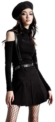 Immagine prodotto di Killstar Mini Gonna - Shadows, modello sospender, colore nero, taglia XS