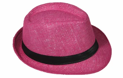 Produktbild von Panama Hut Fedora Strohhut Pink 54