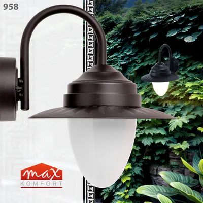 Produktbild von Außenwandleuchte 958-BK Schwarz IP44 E27 Aluminium 305x260x320 mm