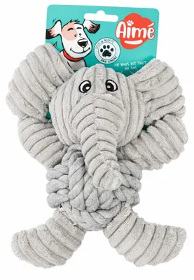 Immagine prodotto di Peluche a forma di elefante morbido, ideale come giocattolo per cani, dimensioni 16 cm