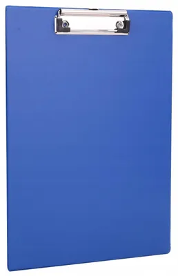 Productafbeelding van Bureauonderlegger A4, blauw, met clip, merk DELI