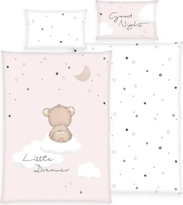 Produktbild von HERDING babybest® Bettwäsche-Set ‘Little Dreamer rosa’ – 100×135 cm, verschiedene Qualitäten - flanell
