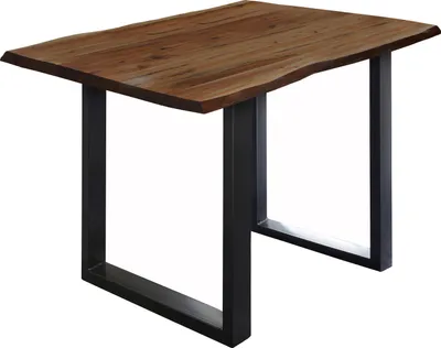 Produktbild von Bartisch Baumkante massiv Akazie nussbaum 140 x 80 schwarz Quebec