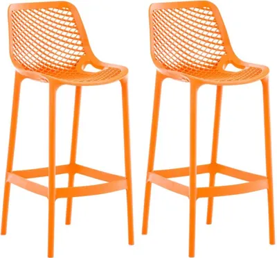 Produktbild von Set mit 2 Outdoor-Barhockern – Barhocker – Wasserabweisende und UV-beständige Farbe: Orange