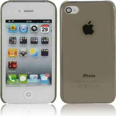 Produktbild von Schutzhülle Hard Case Hülle für Handy iPhone 4 / 4s transparent/grau