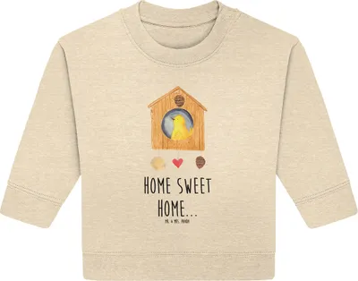 Produktbild von Mr. & Mrs. Panda Organic Baby Pullover Vogelhaus Home 24. - 36. Monat - Natural Raw - Geschenk, Bullover, Hausbau, Vogel, Haus, Umzug, Lustige Sprüche