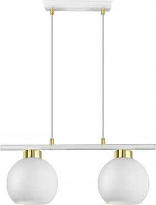 Produktbild von LUXOLAR - Led Pendelleuchte  - Deckenleuchte 2 flammig Weiß E27 60W - Hängelampe für Wohnzimmer, Küchen - Weiß Glas Kugeln