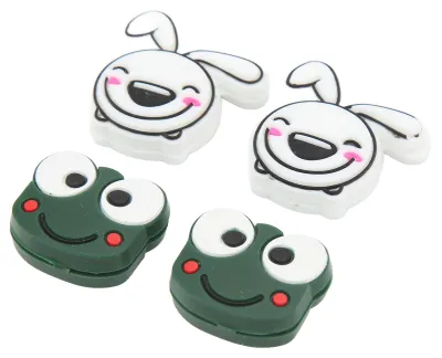 Obrázek produktu pro 4 ks Tenisová raketa Tlumič vibrací Kreslený zvířecí tvar Tenisový tlumič nárazů Žába 2,2 cm/0,9 cm Králík 2,8 cm/1,1 cm
