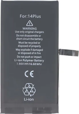 Productafbeelding van Avizar, lithium-polymeer batterij voor iPhone 14 Plus, 4325mAh, 3.86V, zwart