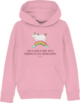 Produktbild von Mr. & Mrs. Panda Kinderpullover Einhorn Regenbogen 5-6 Jahre (110/116) - Baumwolle Pink - Geschenk, Pulli, Unicorn, Pullover, Einhornpower, Erwachsenwerden, Kapuzenpulli