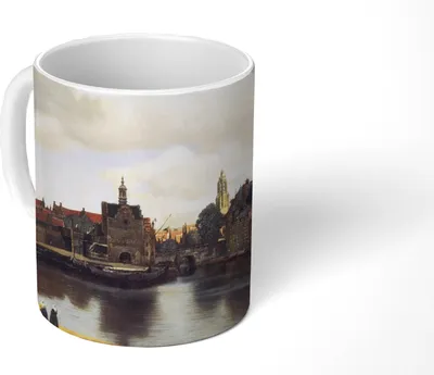 Produktbild von MuchoWow® Tasse Kaffeetasse Kaffeebecher 350 ml Ansicht von Delft - Johannes Vermeer Teetasse - Fototasse - Becher - Keramikbecher - Teebecher - Kaffeetasse - Bürotasse