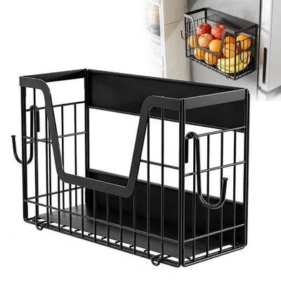 Magnetischer Fruchtkorb für Kühlschrank, 31,5x12,5x20 cm, schwarz