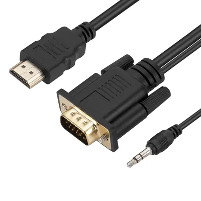 Produktbild von HDMI / VGA Kabel und 3.5mm Klinkenanschluss Full HD Qualität Länge 1.8m Schwarz
