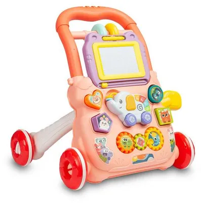 Toyz Zoo Lauflernwagen, Rosa, interaktives Lernspielzeug, ab 12 Monaten
