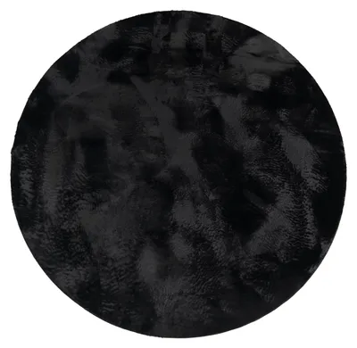 Produktbild von Teppich Rund Fellteppich Kunstfell Plüsch Bettvorleger Shaggy Wohnzimmer Kinderzimmer Grösse Ø 80 cm Rund