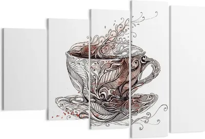 Produktbild von Bild auf Leinwand - Leinwandbild - Abstraktion Tasse Tee heiß - 150x100cm - Wand Bild - Wanddeko - Leinwanddruck - Bilder - Kunstdruck - Wanddekoration - Leinwand bilder - Wandkunst - EG150x100-2976
