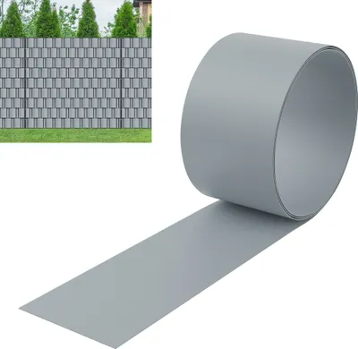 Produktbild von UISEBRT 10 X Hart PVC Sichtschutz Sichtschutzstreifen Für Doppelstabmatten Balkon Gartenzaun Grau 2,5m x 19cm