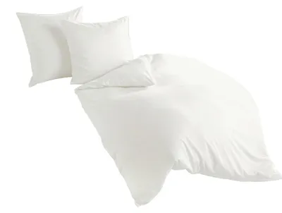 Produktbild von Bierbaum hochwertige Uni Fein Biber Bettwäsche einfarbig Weiß 100% Baumwolle, Größe:135x200cm Bettwäsche
