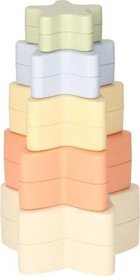 Produktbild von Stapelturm für Kleinkinder „Sternenschachteln“ in Pastelltönen, 5-teilig
