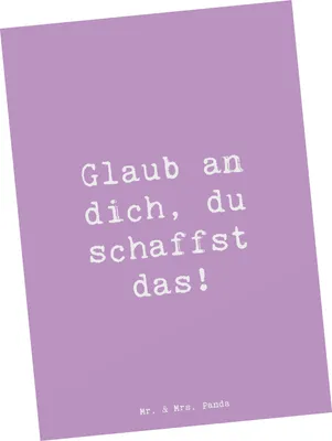 Produktbild von Mr. & Mrs. Panda bildkarte Spruch Schulanfang Glaube - Lavendeltraum - Geschenk, Kunstkarten, Motivation, Zuversicht, Fotokarte, Postkarten, Postkarte, Vertrauem, Trost