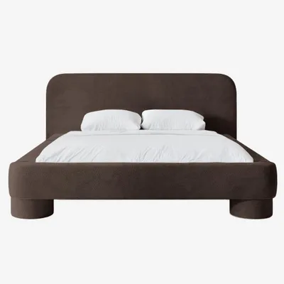 Produktbild von MNUUO Polsterbett COLEA mit Bettkasten Dunkelbraun 140 x 200 cm Hebbarer Metall-Lattenrost