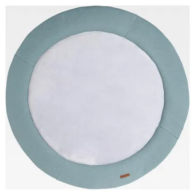 Produktbild von Laufgittereinlage Classic - Runde Spieldecke - Gestrickte Krabbeldecke für Babys - Weich gepolstert - Beidseitig verwendbar - Aus Baumwolle - Ø95 cm - Stonegreen