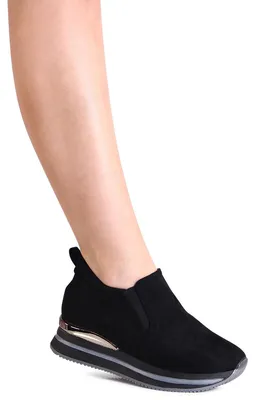 Produktbild von topschuhe24 2907 Damen Plateau Sneaker Keilabsatz Slipper, Farbe:Schwarz, Größe:37 EU