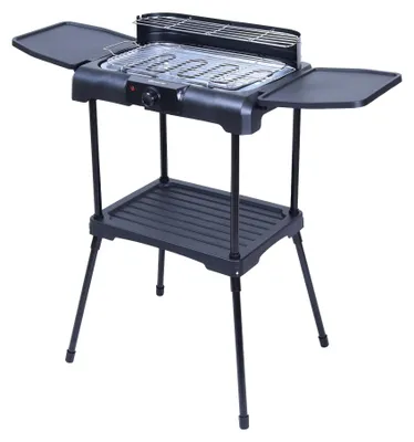 Produktbild von Sommertal BBQ231 Elektrogrill | Balkongrill | 2200W | Camping Grill | 2in1 Tischgrill mit Standfuß | Stufenloser Temperaturregler | Ablagefläche