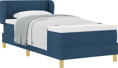 Obrázok produktu pre Posteľ s pružinovým rámom s matracmi Modrá 90 x 190 cm látka