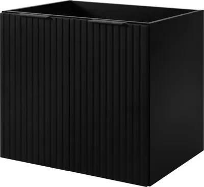 Produktbild von Badezimmerschrank, Schwarz + schwarzer Griff, 60 x 57 x 46 cm