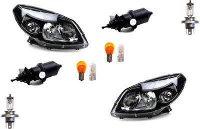 Produktbild von Scheinwerfer passend für Dacia Sandero 06/08- + Leuc. Links Rechts m. Stellmotor 260602914R 8200526423 260104793R 8200526422 8200211014 7700421 Johns