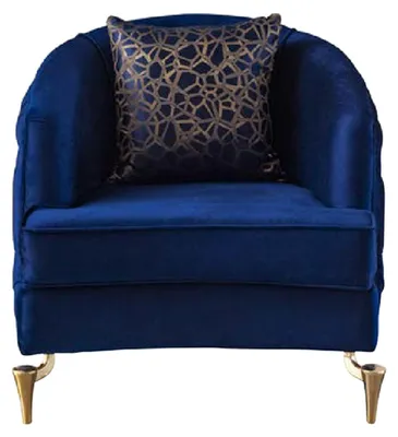 Produktbild von Modern Chesterfield 2x Sessel Blau Möbel Textil Stoff Wohnzimmer Neu