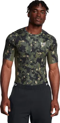 Productafbeelding van Under Armour Heatgear Armour bedrukte T-shirt met korte mouwen, groen, maat M, kleur: groen, maat: M