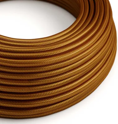 Immagine prodotto di Creative-Cables Cavo elettrico rivestito in tessuto, 2 x 0,75 mm², 50 m, Whiskey RM22, Rotondo, effetto seta