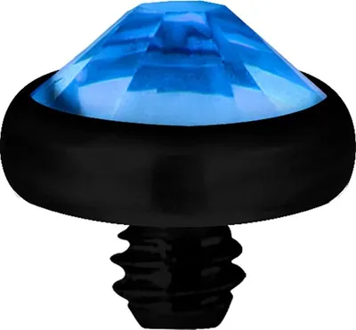 Produktbild von Karisma Micro Aufsatz Dermal Anchor Piercing G23 PVD Blackline Kristall Stein - Leicht Blau.BK-TIADJN.4mm.LSA