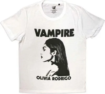 Obrázek produktu pro Olivia Rodrigo - Tričko "Vampire" pro muže/dámy uni RO10290 (M) (Bílá)