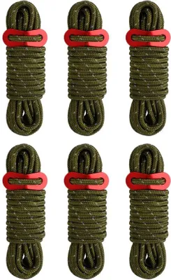 Immagine prodotto di Corda in nylon riflettente con tenditore, 6 pezzi, verde militare