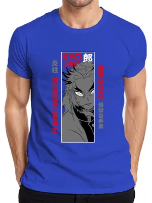 Obrázek produktu pro Kyojuro Rengoku Flame Hashira Kimetsu no Yaiba Anime Gift Pánské tričko, modrá, S