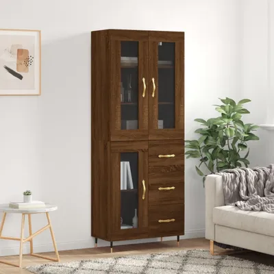 Produktbild von vidaXL Highboard Braun Eichen-Optik 69,5x34x180 cm Holzwerkstoff