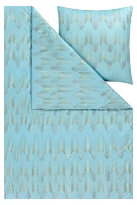 Produktbild von Mako Jersey Interlock Bettwäsche Cielo Farbe: Azur 135x200 + 80x80 cm